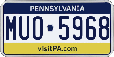 PA license plate MUO5968