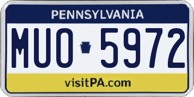 PA license plate MUO5972