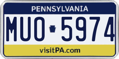 PA license plate MUO5974