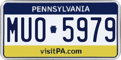 PA license plate MUO5979