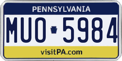 PA license plate MUO5984
