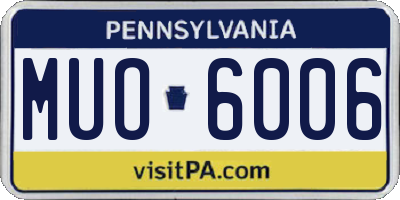 PA license plate MUO6006