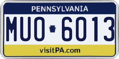 PA license plate MUO6013