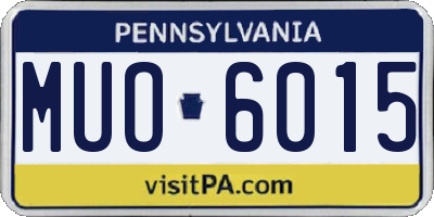 PA license plate MUO6015