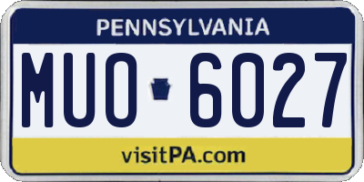 PA license plate MUO6027