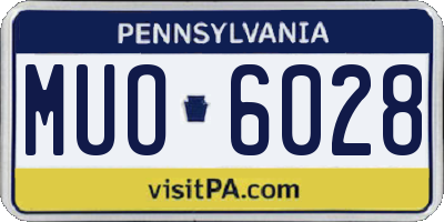 PA license plate MUO6028