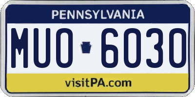 PA license plate MUO6030