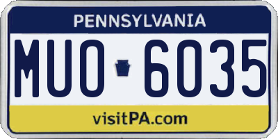 PA license plate MUO6035