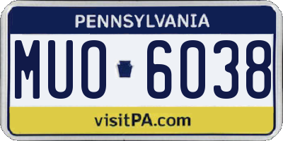 PA license plate MUO6038