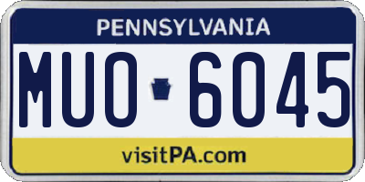 PA license plate MUO6045