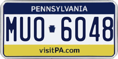 PA license plate MUO6048