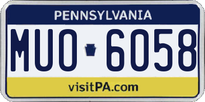 PA license plate MUO6058
