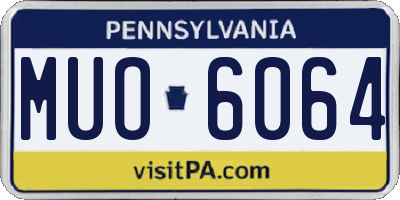 PA license plate MUO6064