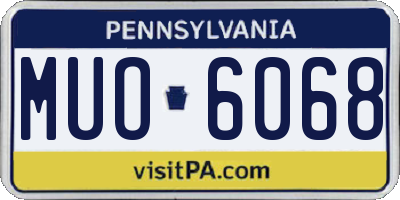 PA license plate MUO6068