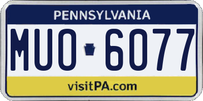 PA license plate MUO6077