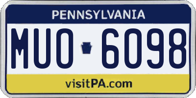 PA license plate MUO6098