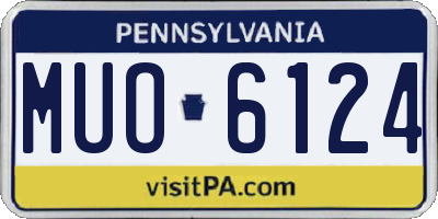PA license plate MUO6124