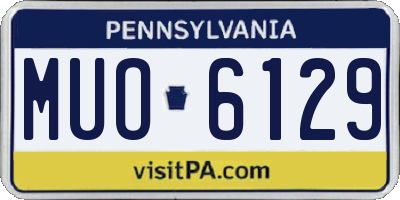 PA license plate MUO6129