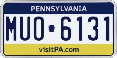 PA license plate MUO6131