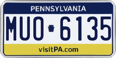 PA license plate MUO6135