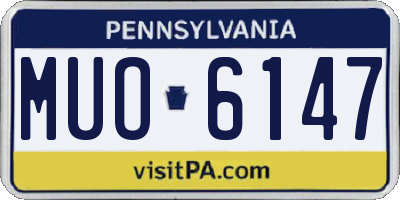 PA license plate MUO6147