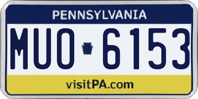PA license plate MUO6153