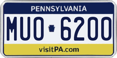 PA license plate MUO6200
