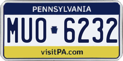 PA license plate MUO6232
