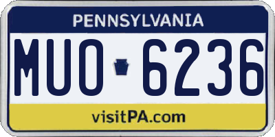 PA license plate MUO6236