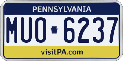 PA license plate MUO6237