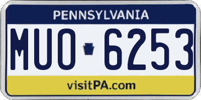 PA license plate MUO6253