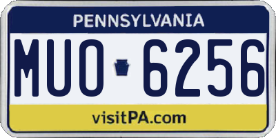 PA license plate MUO6256