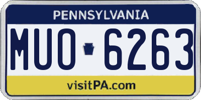 PA license plate MUO6263