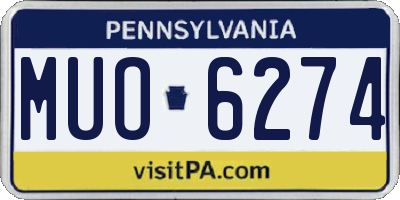 PA license plate MUO6274