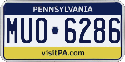 PA license plate MUO6286