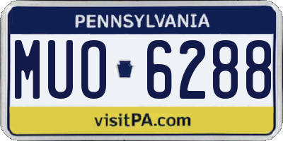 PA license plate MUO6288