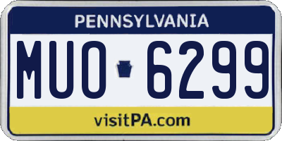 PA license plate MUO6299