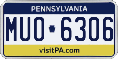 PA license plate MUO6306