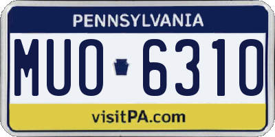 PA license plate MUO6310