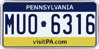 PA license plate MUO6316