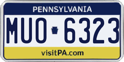 PA license plate MUO6323