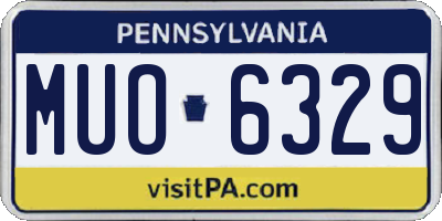 PA license plate MUO6329