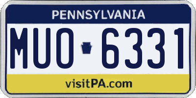 PA license plate MUO6331