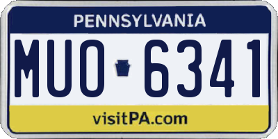 PA license plate MUO6341