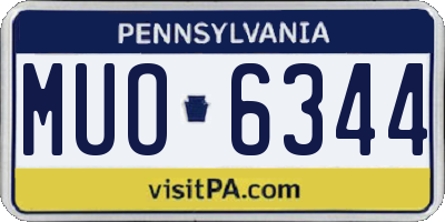 PA license plate MUO6344
