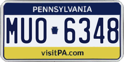PA license plate MUO6348