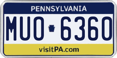 PA license plate MUO6360