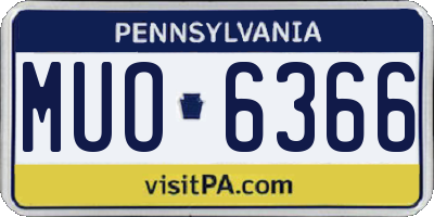 PA license plate MUO6366