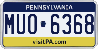 PA license plate MUO6368