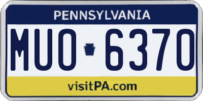 PA license plate MUO6370